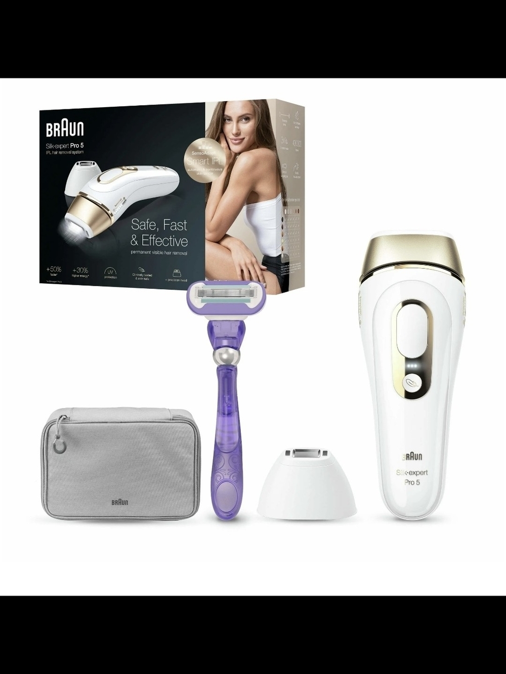 Braun Silk-expert Pro 5 IPL Hair Removal Device — White & Gold